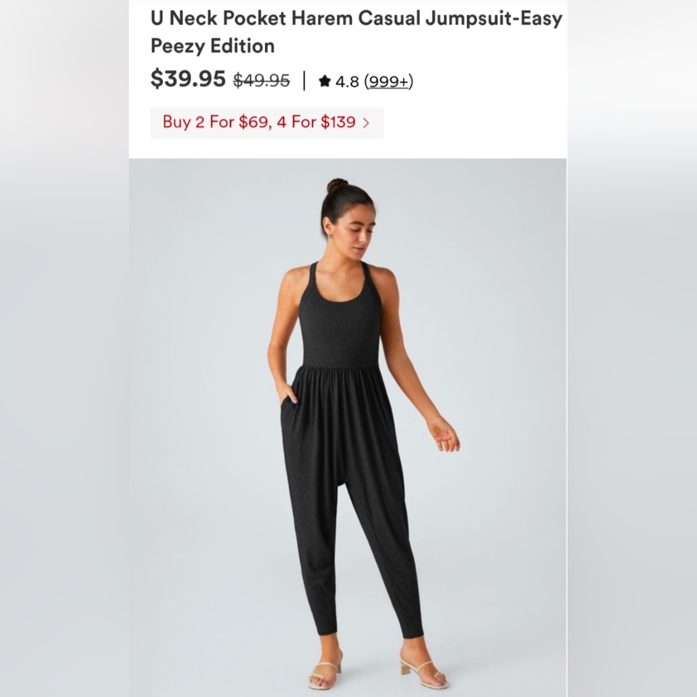 Halara Black Harem Jumpsuit Easy Peasy
